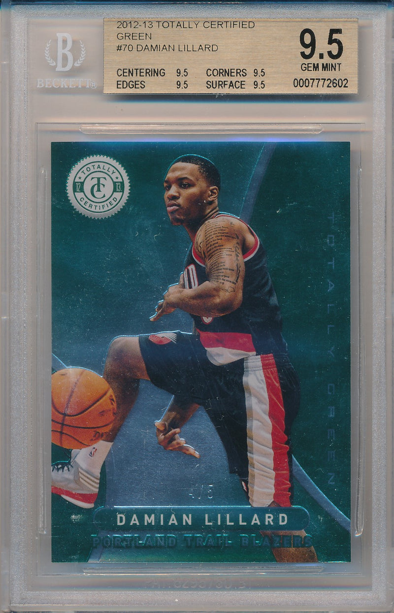 Panini 2012-2013 Totally Certified Green #70 Damian Lillard 4/5 / BGS Grade 9.5