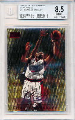 SkyBox 1998-99 Premium Star Rubies #71 Charles Barkley 5/50 / BGS Grade 8.5