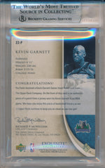 Upper Deck 2005-2006 Exquisite Collection Jersey Patches #22-P Kevin Garnett 1/10 / BGS Grade 8.5