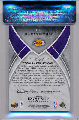 Upper Deck 2009-2010 Exquisite Collection Limited Logos #LJF Jordan Farmar 12/12 / Auto Grade 10