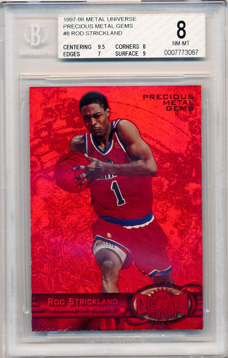 Skybox 1997-1998 Metal Universe Championship Precious Metal Gems Red #8 Rod Strickland 31/100 / BGS Grade 8