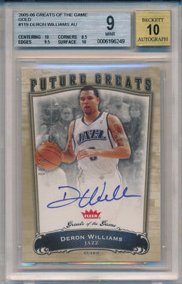 Fleer 2005-2006 Greats Of The Game Future Greats #119 Deron Williams 8/25 / BGS Grade 9 / Auto Grade 10