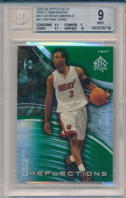 Upper Deck 2003-2004 Triple Dimensions Reflections Emerald #41 Dwyane Wade 100/100 / BGS Grade 9