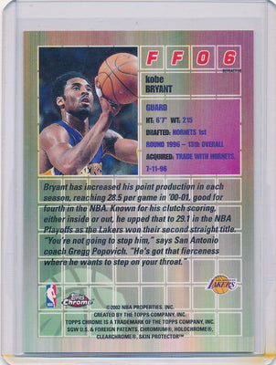 Topps 2002 Chrome Fast & Furious #FF06 Kobe Bryant