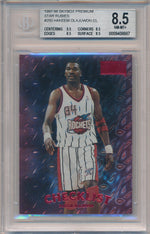 SkyBox 1997-1998 Premium Star Rubies #250 Hakeem Olajuwon 39/50 / BGS Grade 8.5