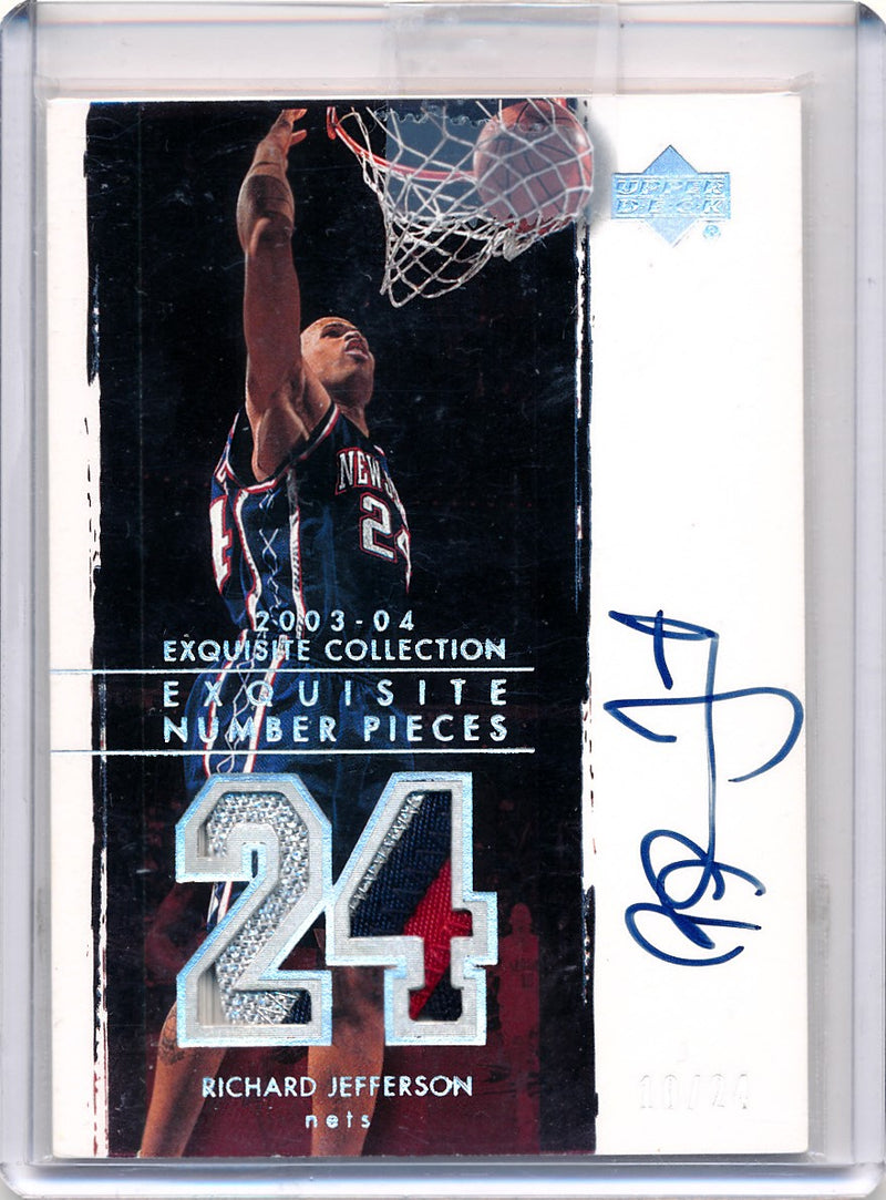 Upper Deck 2003-2004 Exquisite Collection Number Piece Autographs #NP-RJ Richard Jefferson 10/24