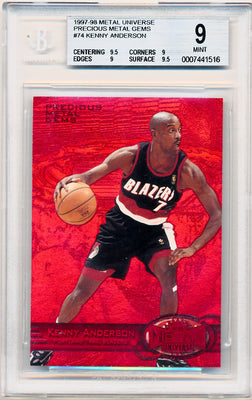 Skybox 1997-1998 Metal Universe Championship Precious Metal Gems Red #74 Kenny Anderson 44/100 / BGS Grade 9