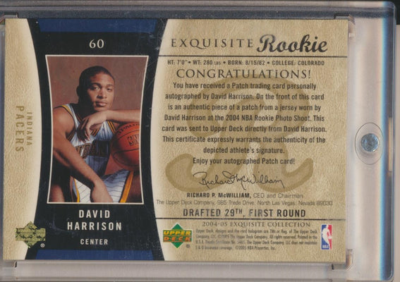 Upper Deck 2004-2005 Exquisite Collection Gold RPA #60 David Harrison 10/13