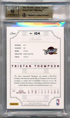 Panini 2012-2013 National Treasures  Gold #104 Tristan Thompson 4/5 / BGS Grade 9.5 / Auto Grade 10