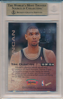 SkyBox 1997-1998 Metal Universe Championship Hardware #12/15H Tim Duncan  / BGS Grade 9.5