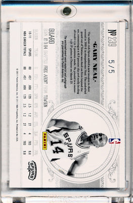 Panini 2010-2011 National Treasures Century Platinum #239 Gary Neal 5/5