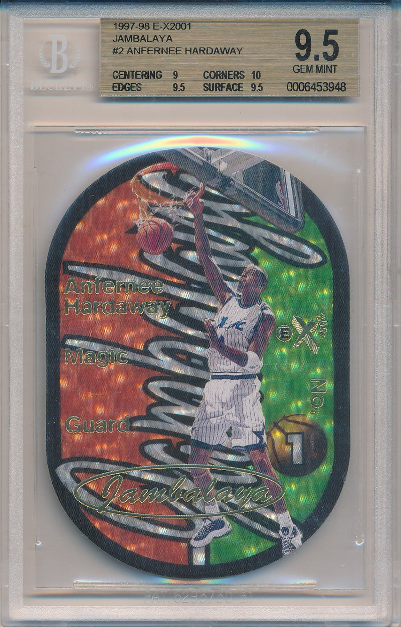 SkyBox 1997-1998 EX 2001 Jambalaya #2/15JB Anfrernee Hardaway  / BGS Grade 9.5