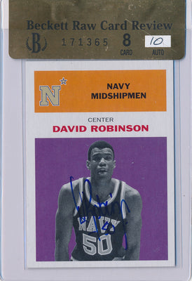 Fleer 2011-2012 Retro 1961 Auto #61DR David Robinson  / BGS Grade 8 / Auto Grade 10