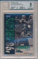 Fleer 1997-1998 Ultra  Platinum Medallion #254P Kevin Garnett 88/100 / BGS Grade 9