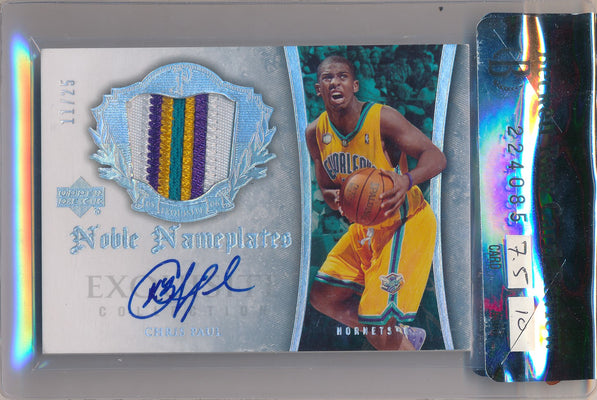 Upper Deck 2006-2007 Exquisite Collection Noble Nameplates #NN-CP Chris Paul 11/25 / BGS Grade 7.5 / Auto Grade 10