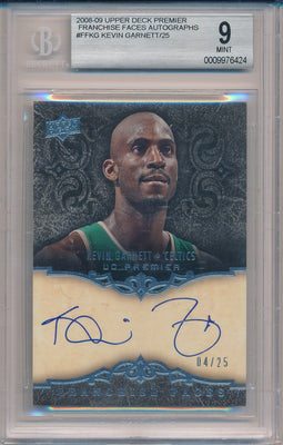 Upper Deck 2008-2009 Premier Franchise Faces #FF-KG Kevin Garnett 4/25 / BGS Grade 9 / Auto Grade 10