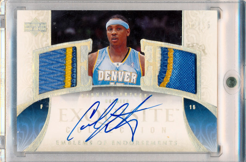 Upper Deck 2005-2006 Exquisite Collection Emblems Of Endorsement #EMCA Carmelo Anthony 11/15