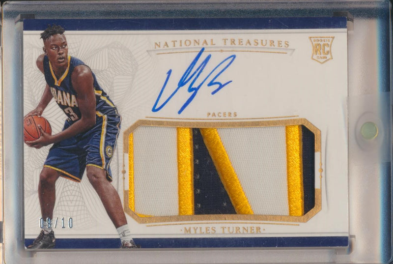 Panini 2015-2016 National Treasures Gold RPA #111 Myles Turner 9/10