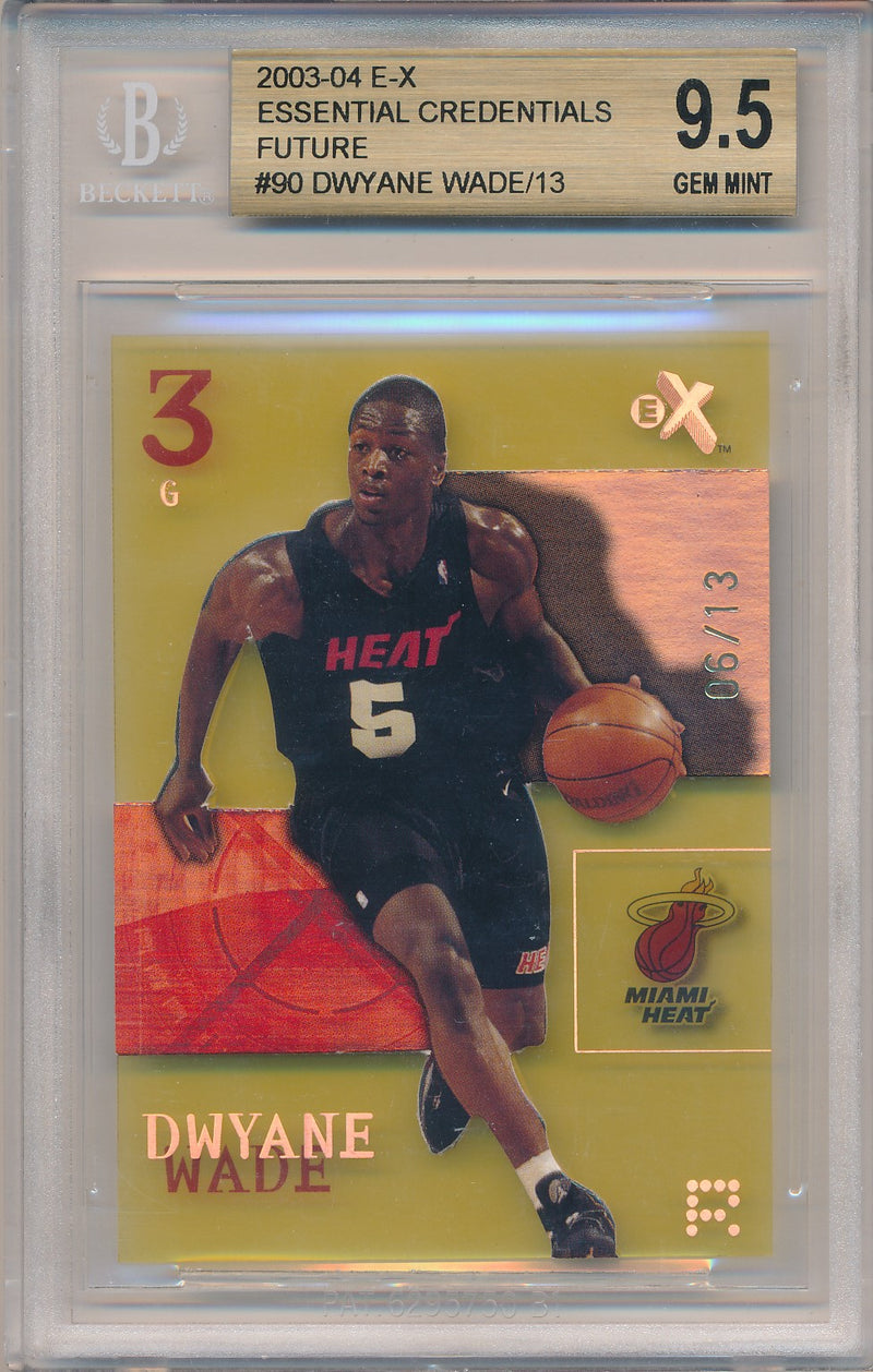 Fleer 2003-2004 E-X Essential Credentials Future #90 Dwyane Wade 6/13 / BGS Grade 9.5