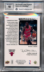 Upper Deck 2009-2010 Exquisite Collection Rookie Patch Flashback #78A Michael Jordan 18/23 / BGS Grade 8.5 / Auto Grade 10