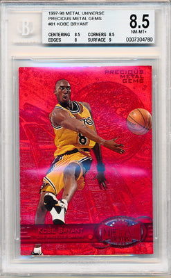 Skybox 1997-1998 Metal Universe Championship Precious Metal Gems Red #81 Kobe Bryant 22/100 / BGS Grade 8.5