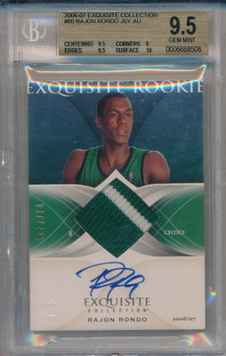 Upper Deck 2006-07 Exquisite Collection Exquisite Rookie Jersey Auto #60 Rajon Rondo 097/225 / BGS Grade 9.5 / Auto Grade 10