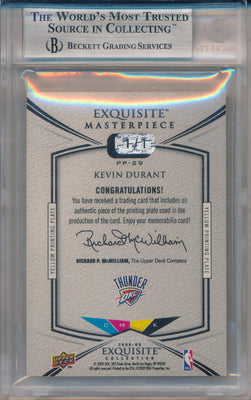 Upper Deck  2008-2009 Exquisite Collection Press Plates Yellow #PP30 Kevin Durant 1/1 / BGS Grade 9