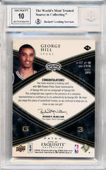 Upper Deck 2008-2009 Exquisite Collection Rookie Parallel #76 George Hill 2/3 / BGS Grade 6.5 / Auto Grade 10