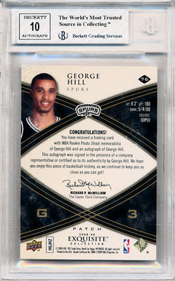 Upper Deck 2008-2009 Exquisite Collection Rookie Parallel #76 George Hill 2/3 / BGS Grade 6.5 / Auto Grade 10