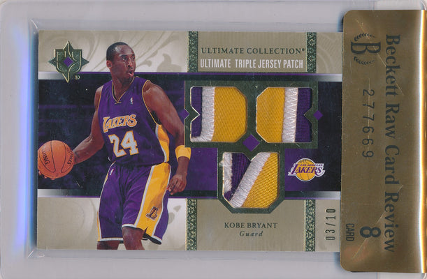 Upper Deck 2006-2007 Ultimate Collection Ultimate Triple Jersey Patch #UJKB Kobe Bryant 3/10