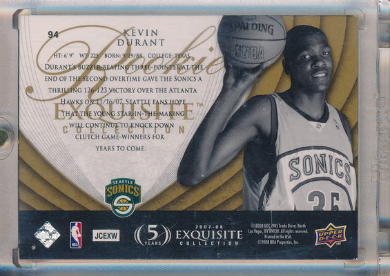 Topps  2007-2008 Co-Signers Black Printing Plate #88 Kevin Durant 1/1