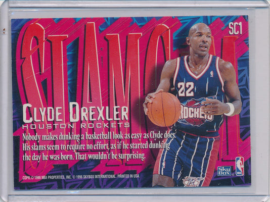 SkyBox 1996-1997 Z-Force Slam Cam #SC1 Clyde Drexler