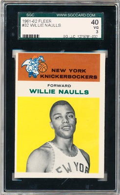 Fleer 1961-1962 New York Knickerbockers  #40 Willie Nauls  / PSA Grade 3