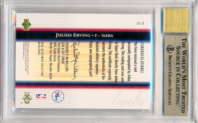 Upper Deck 2005-2006 Ultimate Collection Ultimate Loyalty Signatures #LSJE Julius Erving 8/11 / BGS Grade 9.5 / Auto Grade 10