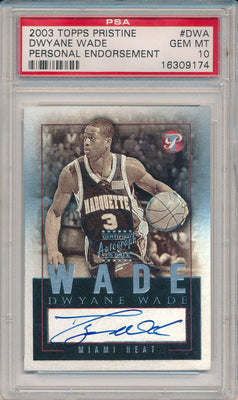 Topps 2003-2004 Pristine Personal Endorsement #PEA-DWA Dwyane Wade none / PSA Grade 10