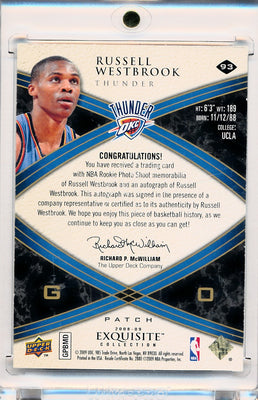 Upper Deck 2008-2009 Exquisite Collection Rookie Parallel #93 Russell Westbrook 1/1