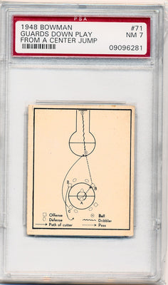 Topps Bowman 1948 Gaurds Down Play  From A Center jump  #71   / PSA Grade 7