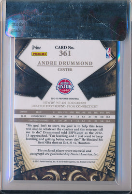 Panini 2012-2013 Crown Royale Rookie Silhouettes #361 Andre Drummond 19/25 / BGS Grade 8.5 / Auto Grade 10