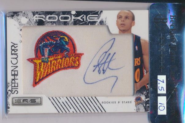 Panini 2008-2009 Rookies & Stars Jumbo Patch RPA #136 Stephen Curry 264/449 / BGS Grade 7.5 / Auto Grade 10