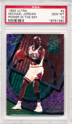 Fleer 1993-1994 Ultra Power In The Key #2 Michael Jordan 2/9 / PSA Grade 10