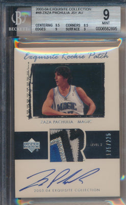 Upper Deck 2003-2004 Exquisite Collection Exquisite Rookie Patch Auto #48 Zaza Pachulia 175/225 / BGS Grade 9 / Auto Grade 10