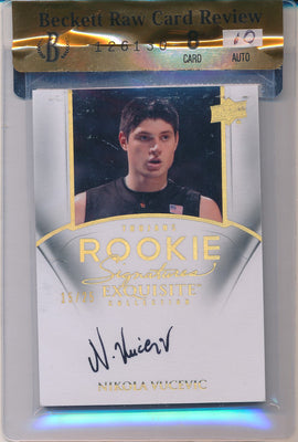 Upper Deck 2011-2012 Exquisite Collection Rookie Signatures #66 Nikola Vucevic 15/25 / BGS Grade 8 / Auto Grade 10