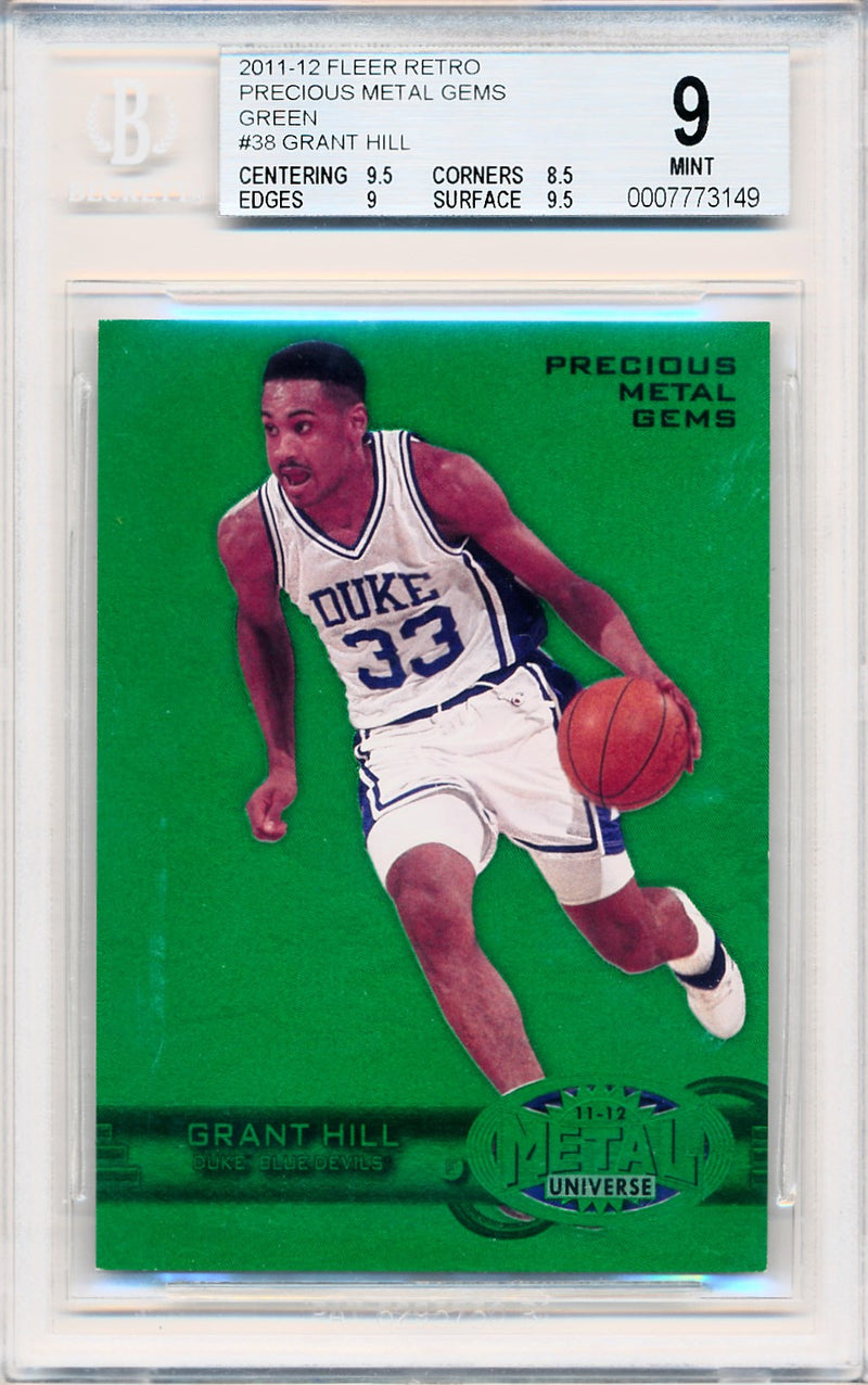 Upper Deck 2011-12 Fleer Retro Precious Metal Gems GREEN #PM-38 Grant Hill 2/10 / BGS Grade 9