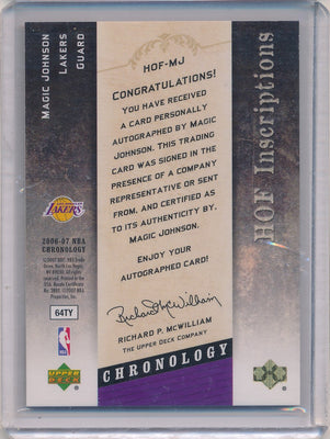 Upper Deck 2006-2007 Chronology HOF Inscriptions #HOF-MJ Magic Johnson 43/50