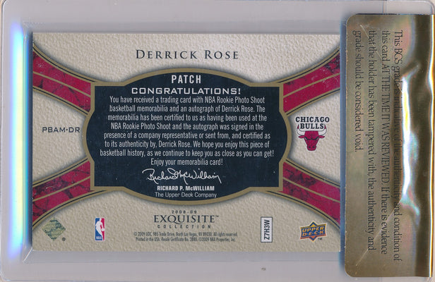 Upper Deck 2008-09 Exquisite Collection Rookie Patch Auto #PBAM-DR Derrick Rose 20/50 / BGS Grade 8 / Auto Grade 10