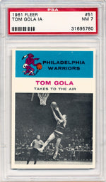 Fleer 1961 Philadelphia Warriors  #51 Tom Gola  / PSA Grade 7