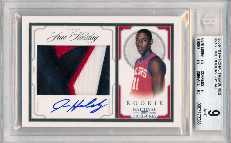 Panini 2009-2010 National Treasures Century Silver #216 Jrue Holiday 81/99 / BGS Grade 9 / Auto Grade 10