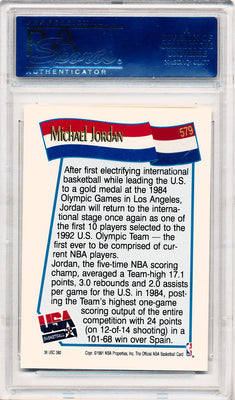 Hoops 1991 USA Basketball NBA Hoops #579 Michael Jordan  / PSA Grade 10