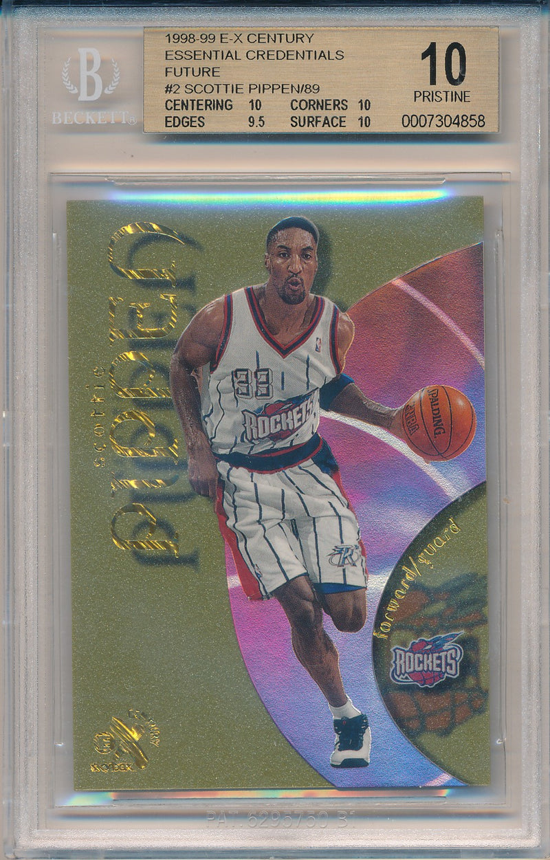 SkyBox 1998-1999 E-X Century Essential Credentials Future #2 Scottie Pippen 80/89 / BGS Grade 10