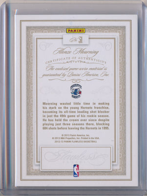 Panini 2012-2013 Flawless Platinum Jumbo Patches #51 Alonzo Mourning 1/1